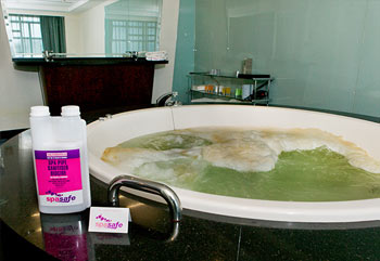 Spa Safe - Spa cleaner in action