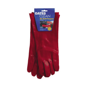 Liquid Resistant Gloves Red Long