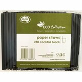 Paper Straw Cocktail Black (Carton 2500)
