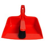 Dustpan and Banister Brush Red