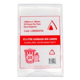Bin Liners 82L Natural Extra Heavy Duty (Carton 200)