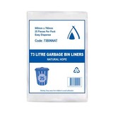 Bin Liners 73L Natural HDPE (Carton 250)