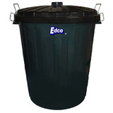 Garbage Bin 55L Green with black lid