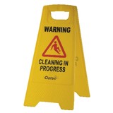 Sign 'Cleaning in Progress' Yellow