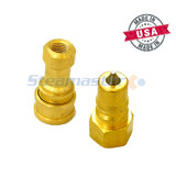 1/4F Brass Male Quick Adaptor & 1/4F Brass Female Quick Coupling 1 Set
