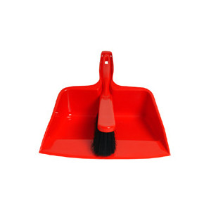 Dustpan and Banister Brush Red
