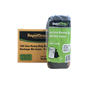 Rapid Clean Bin Liners 120L HD ROLL (Carton 100)
