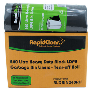 Bin Liners 240L Heavy Duty ROLL (Carton 100)