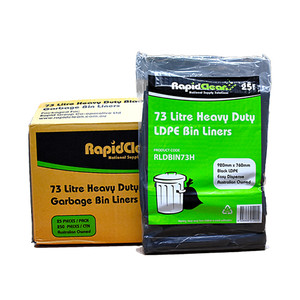 Bin Liners 73L Heavy Duty LD Black (Carton 250)