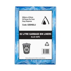 Bin Liners 82L BLUE HDPE (Carton 500)