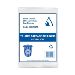 Bin Liners 73L Natural HDPE (Carton 250)