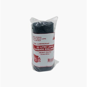 Bin Liner 82L Blk HDPE ROLL Ctn