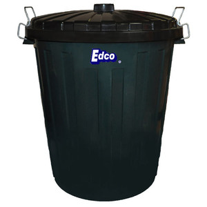 Garbage Bin 55L Green with black lid