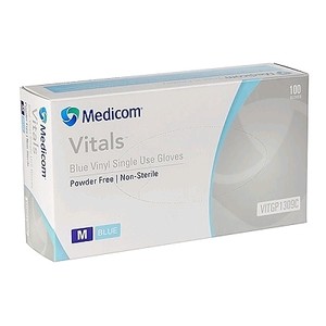 Glove Vinyl BLUE Powder Free SMALL (Box 100)