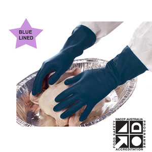 Glove Rubber Process Blue Large (Pair)