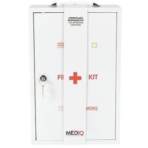 Workplace Response First Aid Kit in Metal Wall Cabinet